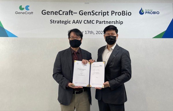 Left – Prof. Suk Chul Bae, CEO of GeneCraft / Right – Dr. Brian H. Min CEO of GenScript ProBio