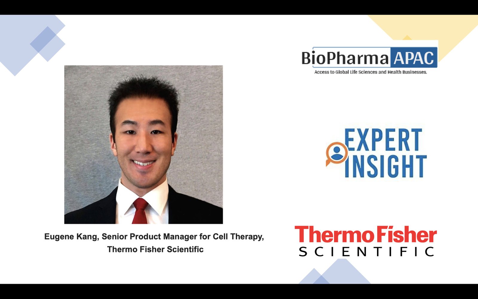 Eugene Kang, Senior Product Manager for Cell Therapy at Thermo Fisher Scientific